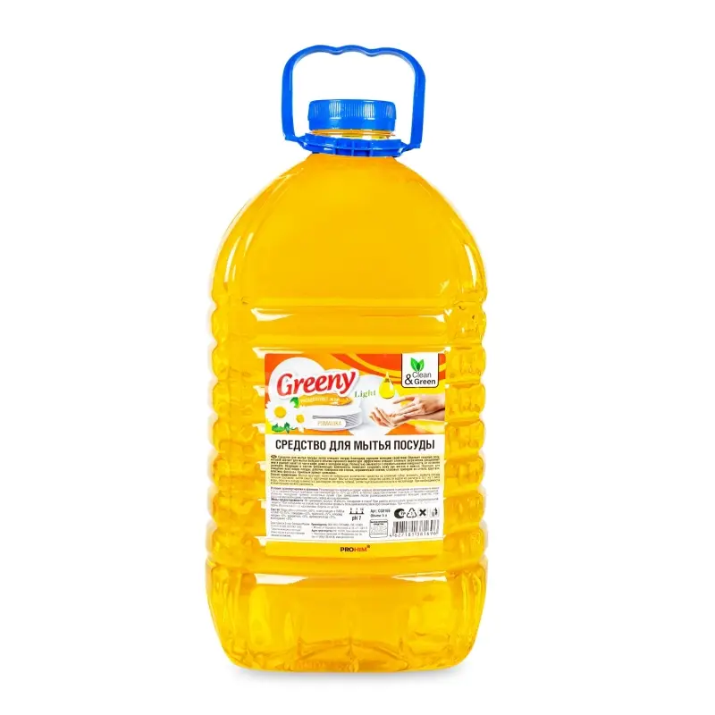 Средство для мытья посуды "Greeny" Light "Ромашка" 5 л. Clean&Green CG8169