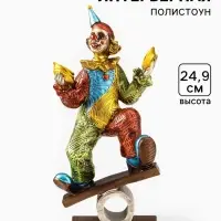 Фигура полистоун &laquo;Клоун-эквилибрист с тарелками&raquo;, 11.8&times;8.3&times;24.9 см