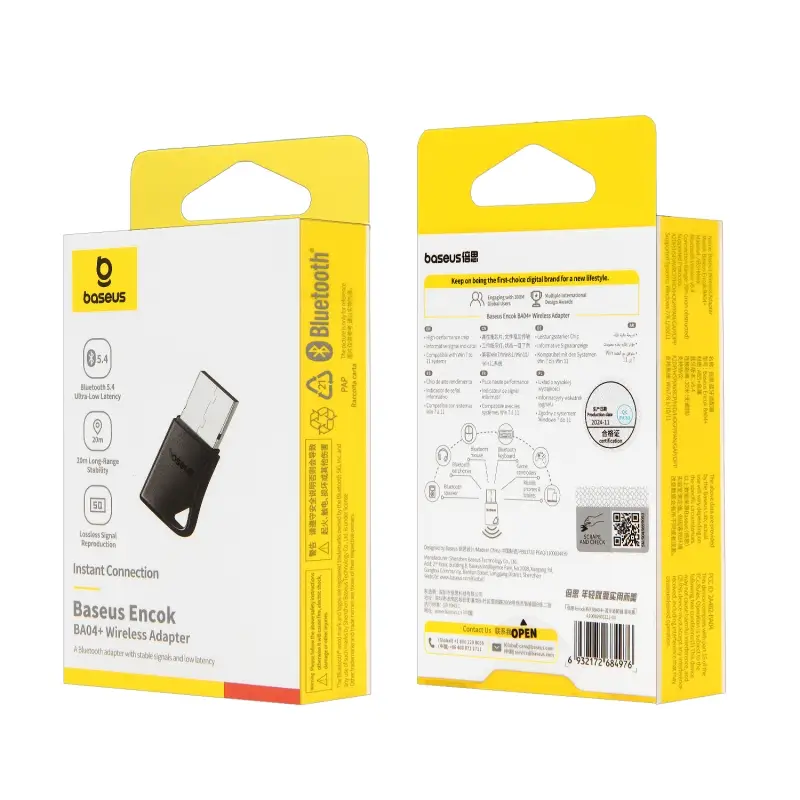 Bluetooth Адаптер BA04 Bluetooth 5.4 A10082600121-00 черный