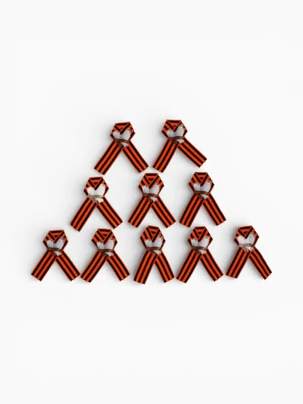 Значок на 9 мая с георгиевской лентой &laquo;Голубь мира&raquo;, набор 10 шт.