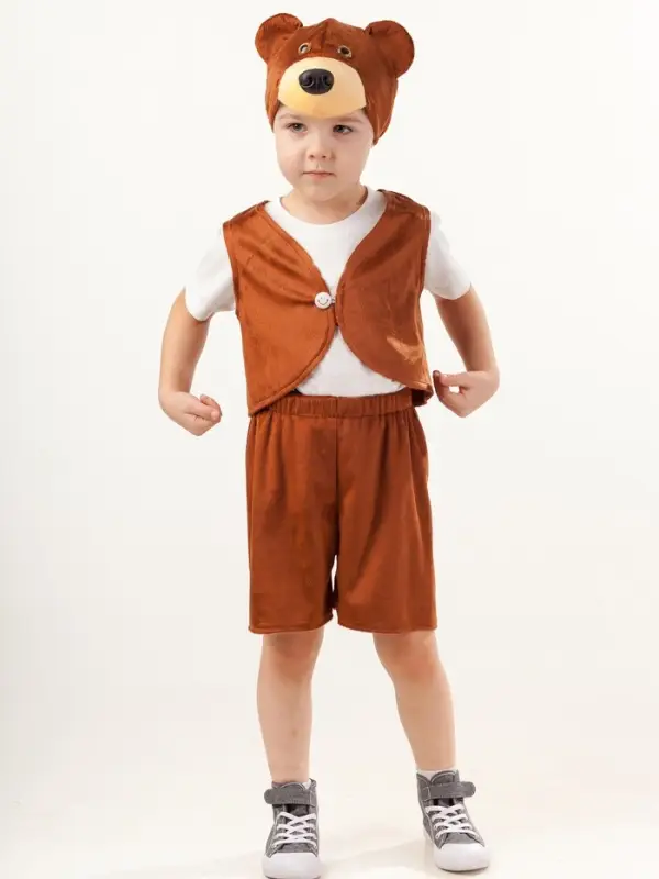 Карнавальный костюм  Карнавальный костюм "Медведь Потапик" (жилет, шорты, шапка) размер 110-56