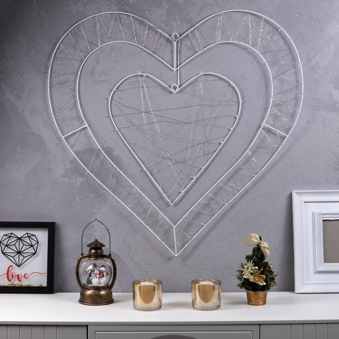 Светодиодная фигура «Сердце» 80 см, металл, 220 В, 8 режимов, свечение красное, белое Светодиодная фигура «Сердце» 80 см, металл, 220 В, 8 режимов, свечение красное, белое