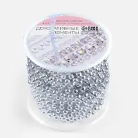 Бусы на нитях, 4 мм, 9&plusmn;1 м, цвет серебряный