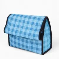 Сумка хозяйственная складная на липучке, 2 колеса, наружный карман, 32&times;13&times;52 см, голубая