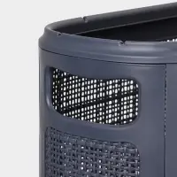 Плетёная корзина для белья с крышкой "Лён" 45л 43×20×60см, цвет графит Плетёная корзина для белья с крышкой "Лён" 45л 43×20×60см, цвет графит