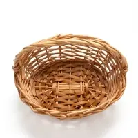 Корзина плетёная для хранения Natu, с ручкой, лоза, цвет медовый, набор 2 шт.
