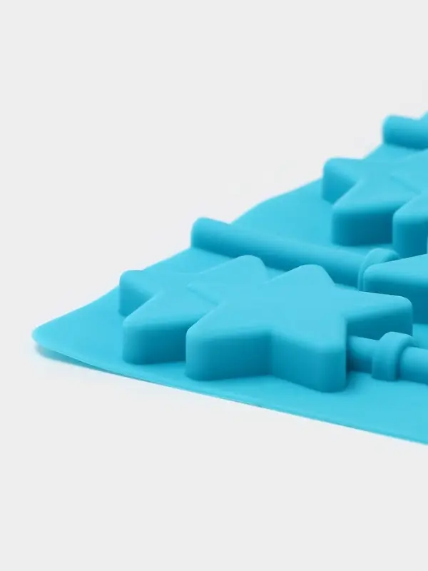 Форма для леденцов новогодний Доляна &laquo;Звёзды&raquo;, силикон, 24&times;11&times;1 см, 6 ячеек (5.2&times;4 см), с палочками, МИКС