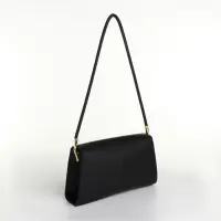 Сумка женская мессенджер без застёжки, 26&times;7&times;15 см, чёрная