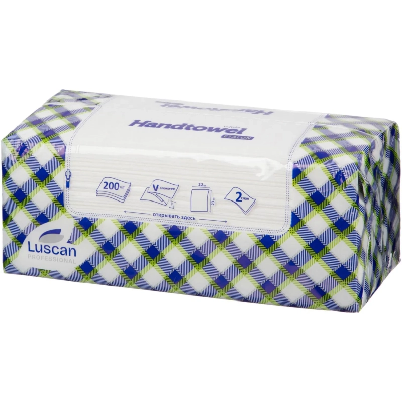 Полотенца бумажные листовые Luscan Professional 2-слойные 200 лист / уп