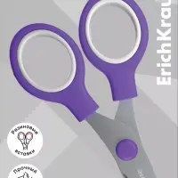 Ножницы детские 13 см, ErichKrause Standard Junior, с закруглёнными концами лезвий, МИКС