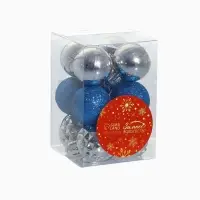Ёлочные игрушки &laquo;Альянс&raquo;, шары новогодние, d=2.5 см, набор 12 шт., серебристый/синий