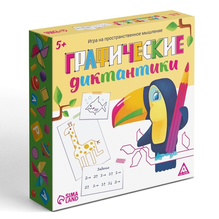 Настольная игра на пространственное мышление «Графические диктантики», 30 карт, 4 планшета, 4 маркера, 5+ Настольная игра на пространственное мышление «Графические диктантики», 30 карт, 4 планшета, 4 маркера, 5+