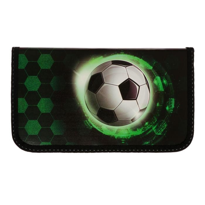 Пенал 1 секция 115 х 205 х 30 мм, Calligrata Пенал 1 секция 115 х 205 х 30 мм, Calligrata "Футбол", ламинированный картон