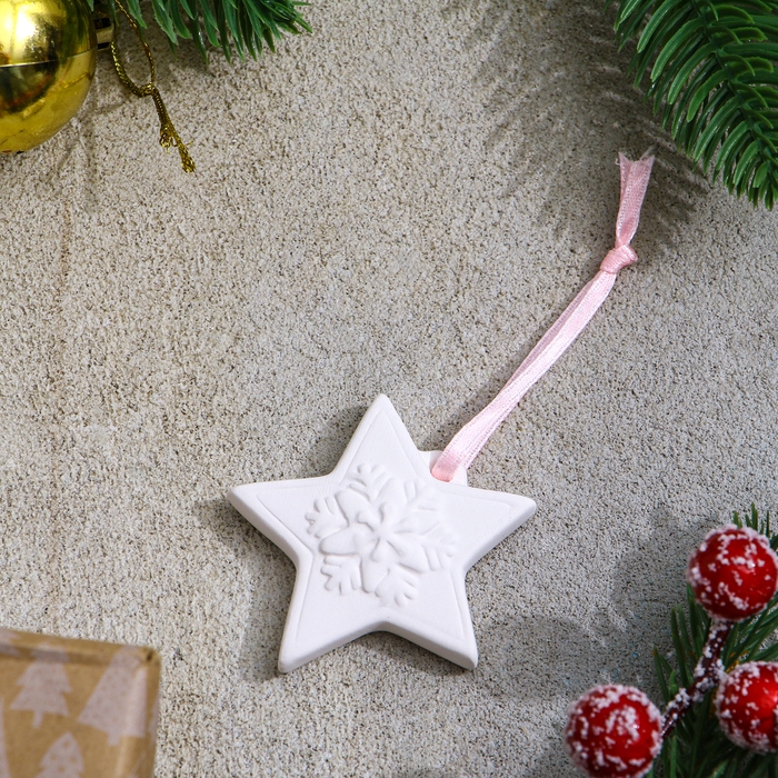 Новый год! Набор ёлочных украшений под раскраску 4 шт. «Единороги» с подвесом, кисть