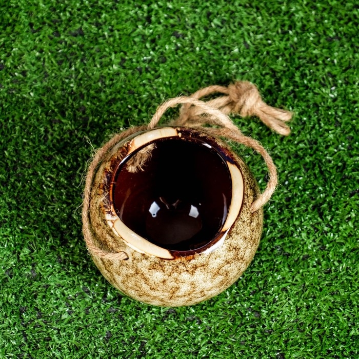 Кашпо подвесное  Кашпо подвесное "Круглое" коричневое, 11х11х9см