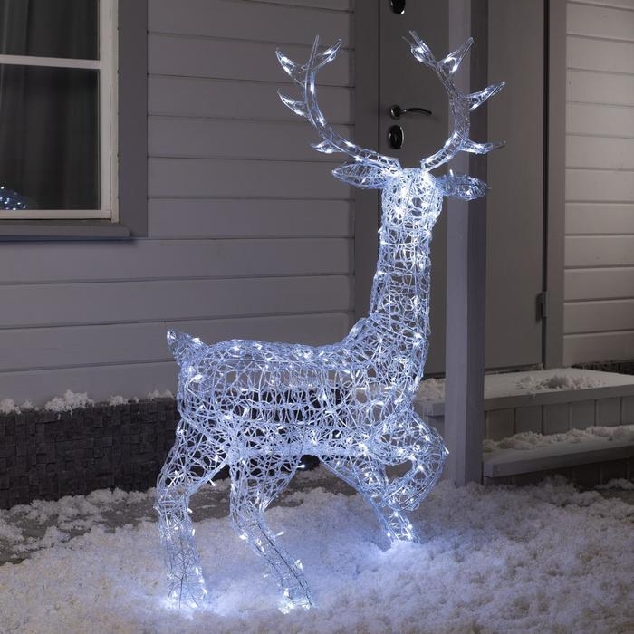 Светодиодная фигура «Олень» 100 × 140 × 50 см, металл, 31 В, свечение белое Светодиодная фигура «Олень» 100 × 140 × 50 см, металл, 31 В, свечение белое