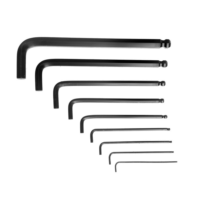 Набор ключей шестигранных ТУНДРА black, удлиненных. с шаром, CrV, 1.5 - 10 мм, 9 шт. Набор ключей шестигранных ТУНДРА black, удлиненных. с шаром, CrV, 1.5 - 10 мм, 9 шт.