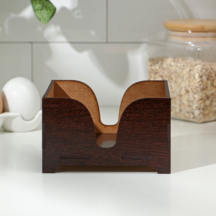 Салфетница деревянная «Мокко», без гравировки, с салфетками, цвет шоколадный Салфетница деревянная «Мокко», без гравировки, с салфетками, цвет шоколадный