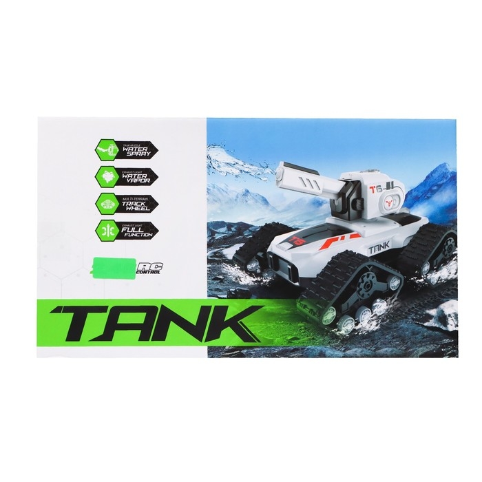 Танк радиоуправляемый TANK, стреляет водой, эффект дыма, цвет белый Танк радиоуправляемый TANK, стреляет водой, эффект дыма, цвет белый