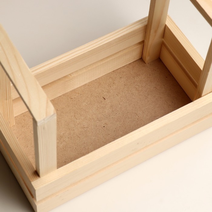 Кашпо деревянное двуреечное с ручками 24,5х14х19,5 см натуральное Кашпо деревянное двуреечное с ручками 24,5х14х19,5 см натуральное