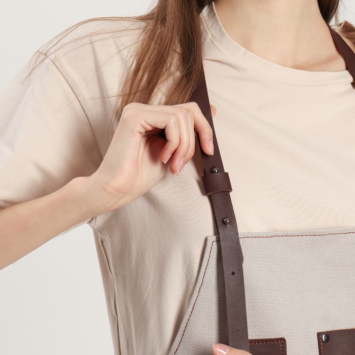 Фартук для мастера, цвет серый/коричневый Фартук для мастера, цвет серый/коричневый