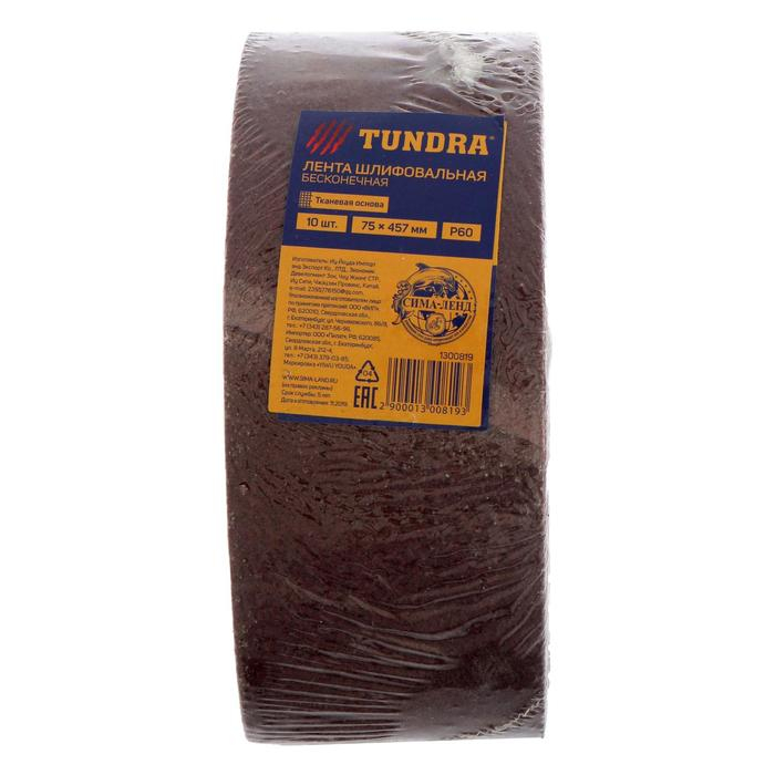 Лента абразивная бесконечная ТУНДРА, на тканевой основе, 75 х 457 мм, Р60, 10 шт. Лента абразивная бесконечная ТУНДРА, на тканевой основе, 75 х 457 мм, Р60, 10 шт.