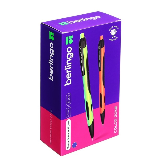 Ручка шариковая автоматическая ColorZone, узел 0.7 мм, чернила синие, микс Ручка шариковая автоматическая ColorZone, узел 0.7 мм, чернила синие, микс