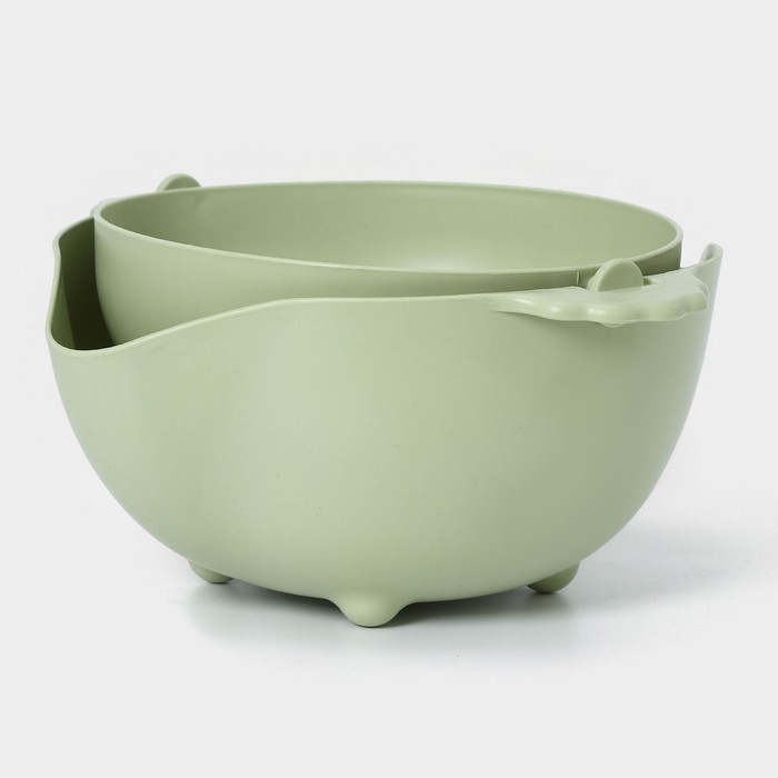 Дуршлаг кухонный с поддоном, 25×11,5 см, цвет МИКС Дуршлаг кухонный с поддоном, 25×11,5 см, цвет МИКС