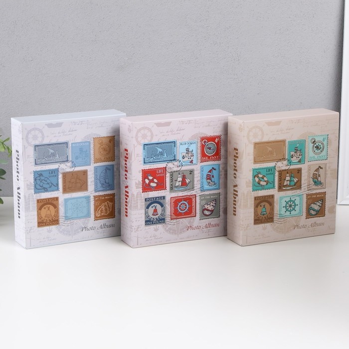 Фотоальбом на 40 фото 13х18 см Фотоальбом на 40 фото 13х18 см "Морская почта" в коробке МИКС 5х19х20,5 см