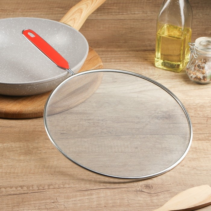 Экран от брызг Доляна, d=24,5 см, с ручкой Экран от брызг Доляна, d=24,5 см, с ручкой