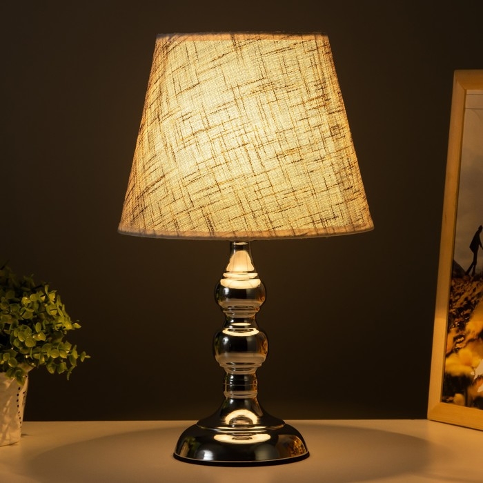 Лампа настольная Лампа настольная "Адель" 1х40Вт Е27 220В серебро 21х21х37 см RISALUX