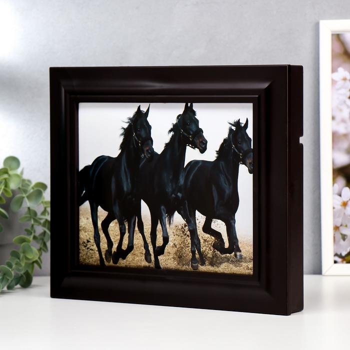 Ключница Ключница "Черные кони" Венге 26х31х4,5 см