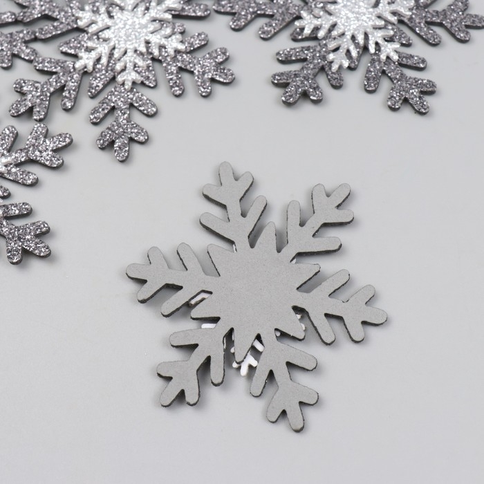 Заготовка из фоамирана Заготовка из фоамирана "Снежинки" 6 см, набор 6 шт, серебро