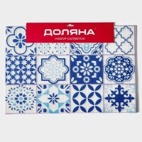 Салфетки сервировочные на стол Доляна «Мозаика», 4 шт, 45×30 см, цвет синий
