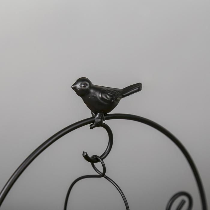 Подсвечник металл на 1 свечу  Подсвечник металл на 1 свечу "Круглая качель" чёрный 26х17,5х10,5 см