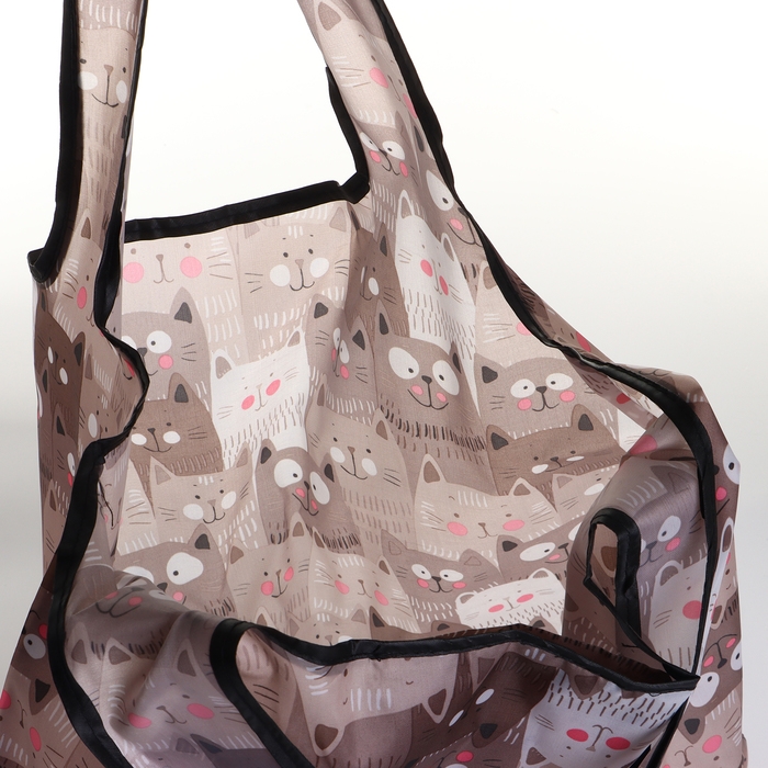 Сумка хозяйственная без застёжки, складная, цвет коричневый Сумка хозяйственная без застёжки, складная, цвет коричневый