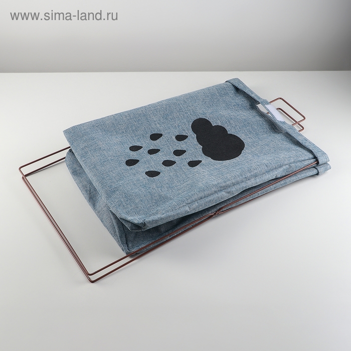 Корзина для белья складная с крышкой «Тучка», 35×28,5×57,5 см, цвет синий Корзина для белья складная с крышкой «Тучка», 35×28,5×57,5 см, цвет синий