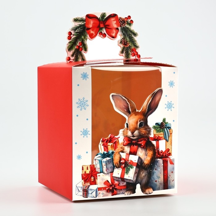 Коробка новогодняя складная «Новогодний подарок» 14 х 16 х 14 см, Новый год Коробка новогодняя складная «Новогодний подарок» 14 х 16 х 14 см, Новый год