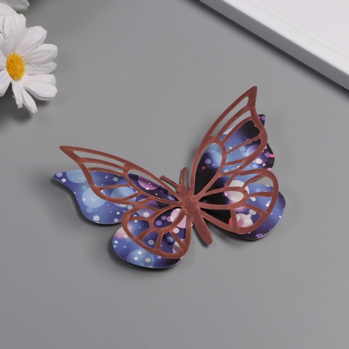 Наклейка бумага, пластик Наклейка бумага, пластик "Бабочки, цветные пятна" розовые набор 12 шт 12 см, 10 см 8 см