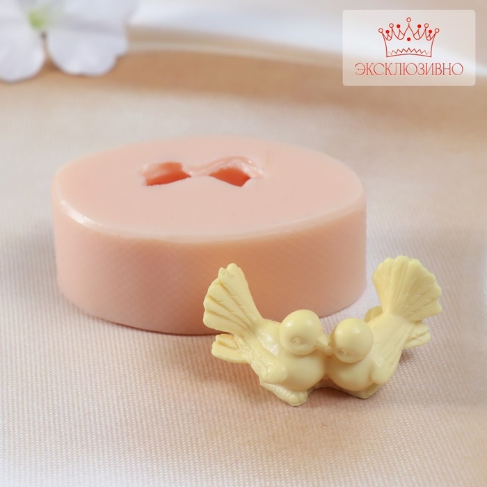 Молд силиконовый Молд силиконовый "2 голубя" (издел. 5,5х3х2,5 см)