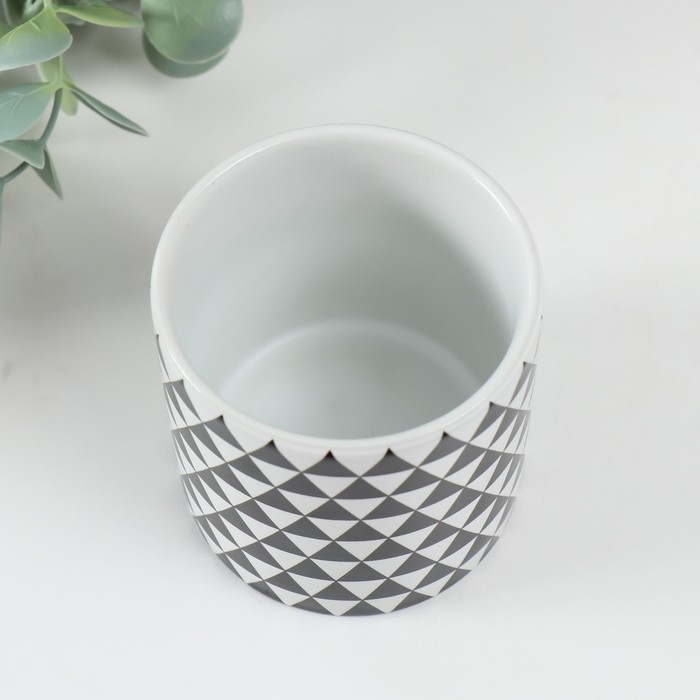Вазон керамика Вазон керамика "Чёрные треугольники" 200 мл 7,3х7,3х7,3 см