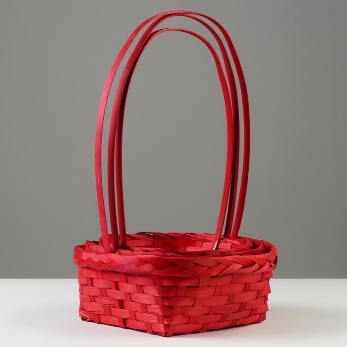 Набор корзин плетеных, D19x9/32 см, D22x9,5/34 см, D25x10/36 см, 3шт, красные, бамбук Набор корзин плетеных, D19x9/32 см, D22x9,5/34 см, D25x10/36 см, 3шт, красные, бамбук