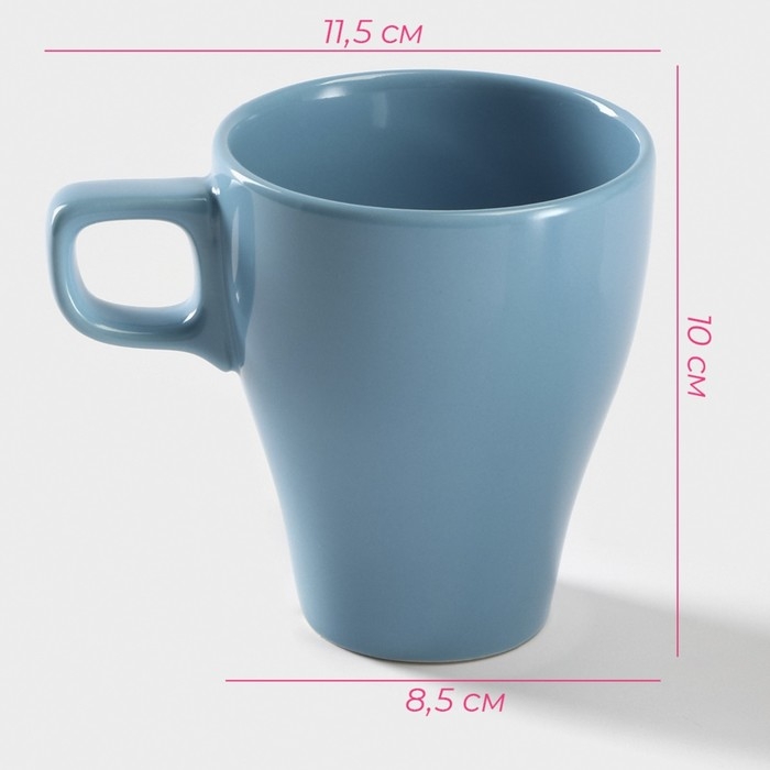 Кружка керамическая Доляна Coffee break, 280 мл, цвет голубой Кружка керамическая Доляна Coffee break, 280 мл, цвет голубой