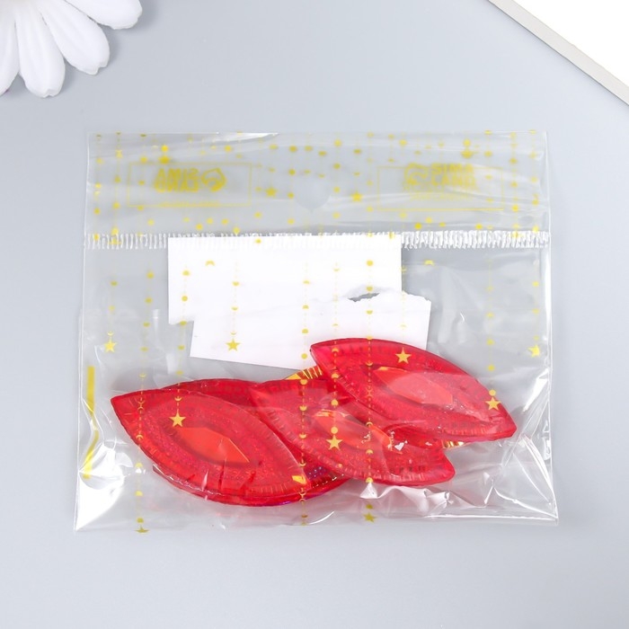 Декор для творчества пластик Декор для творчества пластик "Глаз" голография красный набор 6 шт 2х5 см