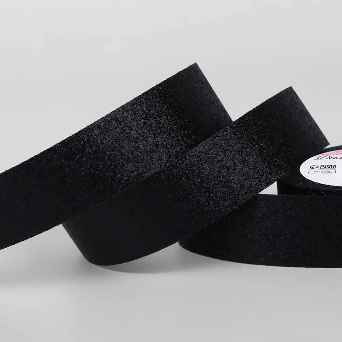 Лента декоративная «Блёстки», 25 мм × 9,1 ± 0,5 м, цвет чёрный Лента декоративная «Блёстки», 25 мм × 9,1 ± 0,5 м, цвет чёрный