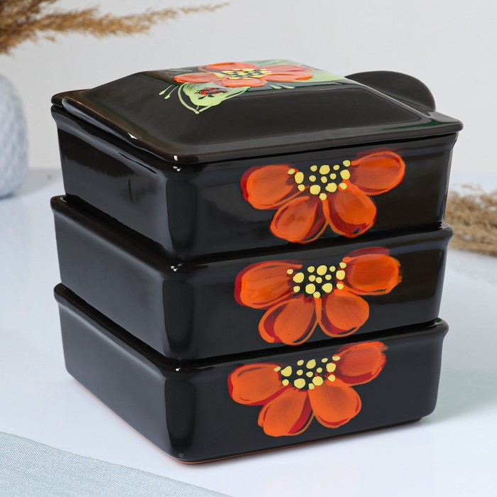 Набор для холодца  Набор для холодца "Квадро" 3х0,9л, божья коровка