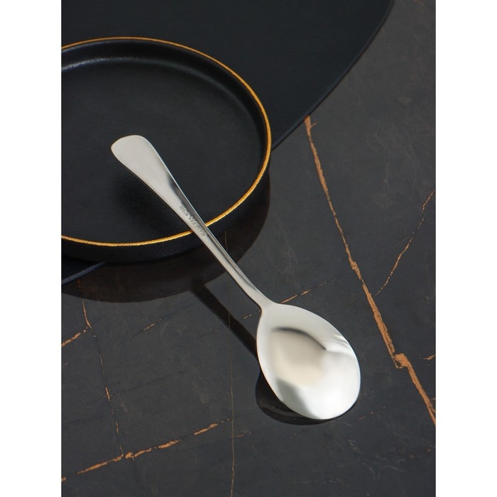 Ложка салатная из нержавеющей стали Доляна, длина 19,8 см, толщина 2,2 мм, 410 сталь, цвет серебряный Ложка салатная из нержавеющей стали Доляна, длина 19,8 см, толщина 2,2 мм, 410 сталь, цвет серебряный