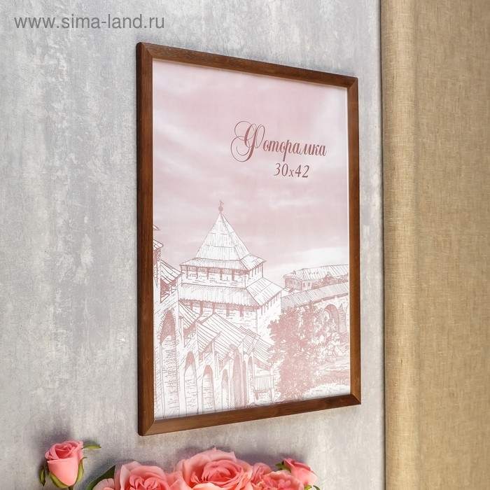 Фоторамка сосна с19 орех 30х42 см (пластиковый экран) Фоторамка сосна с19 орех 30х42 см (пластиковый экран)