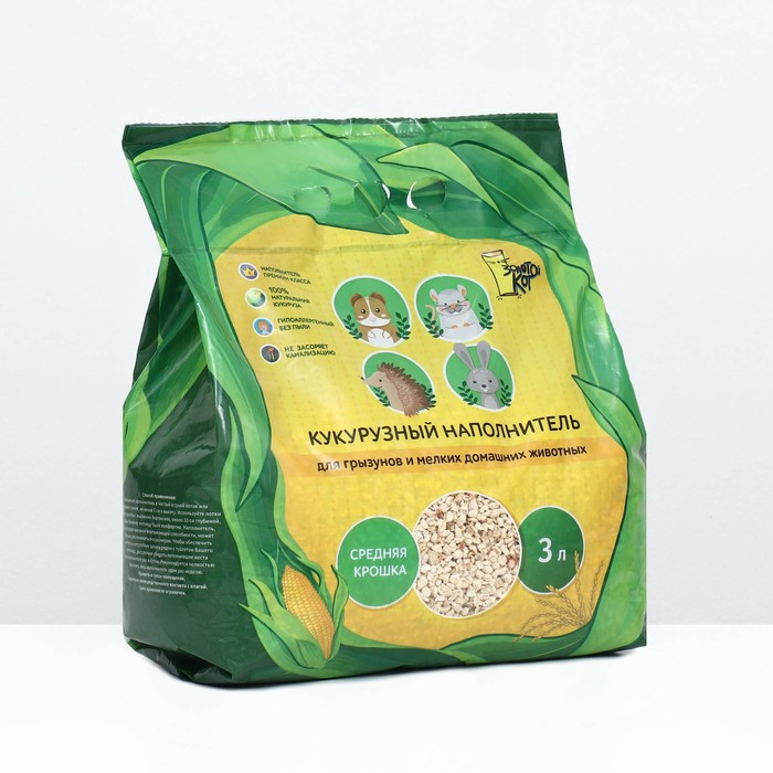 Наполнитель кукурузный Наполнитель кукурузный "Золотой кот" для грызунов, 3 л