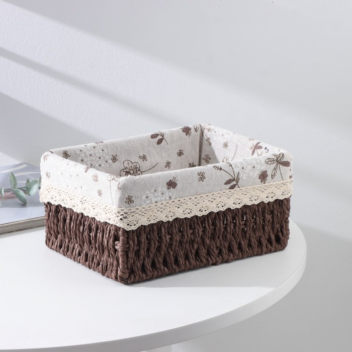 Корзина для хранения плетёная ручной работы Доляна «Полянка», 22×16×10,5 см, средняя, цвет коричневый Корзина для хранения плетёная ручной работы Доляна «Полянка», 22×16×10,5 см, средняя, цвет коричневый